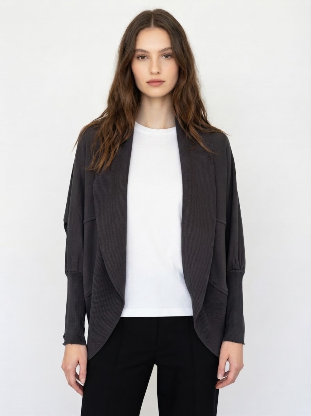 Aritzia Wilfred Diderot Cocoon Cardigan Size Small Dark Gray
